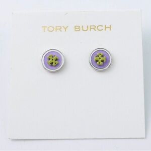 Tory Burch Lavender and Olive Stud Earrings